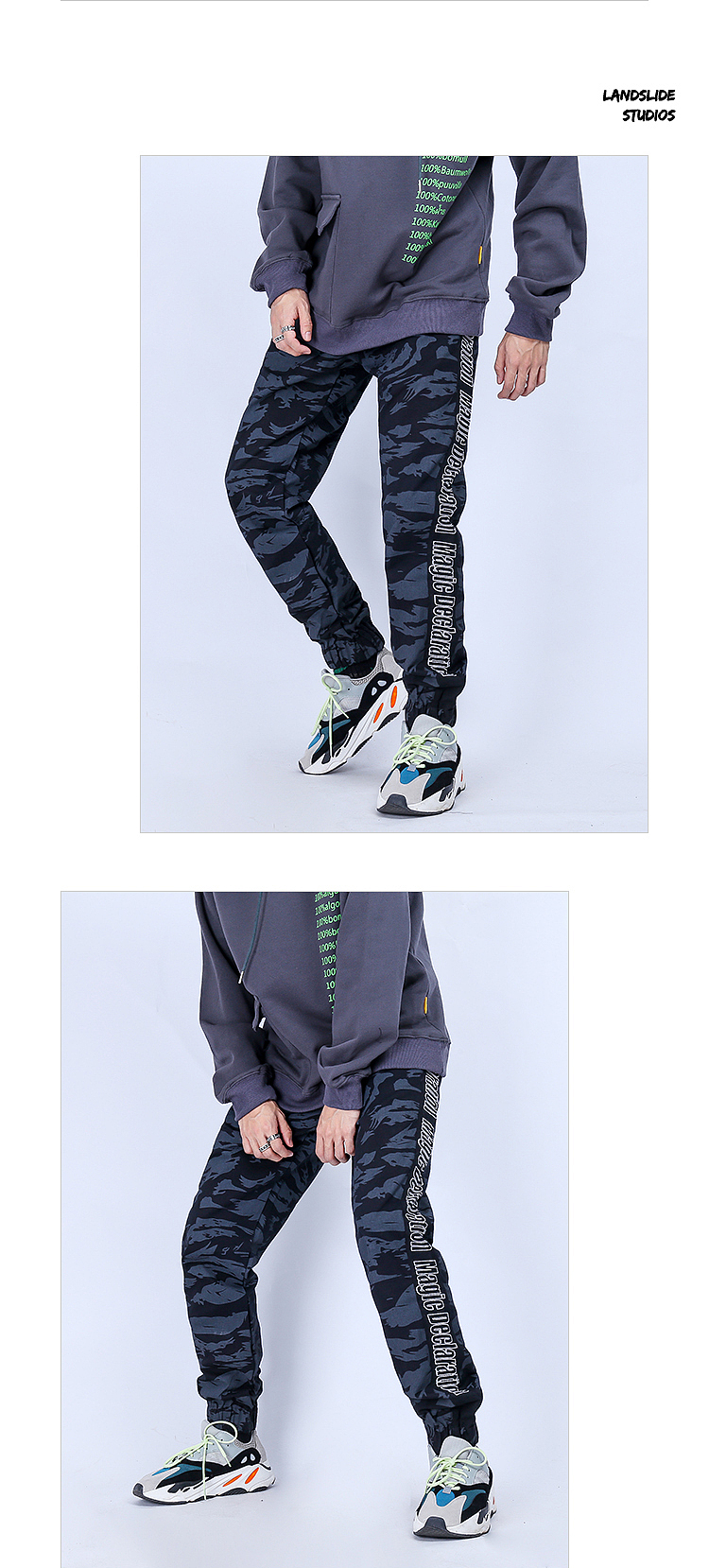 RELNLEX潮牌迷彩束脚裤子男休闲韩版潮流百搭秋冬原宿