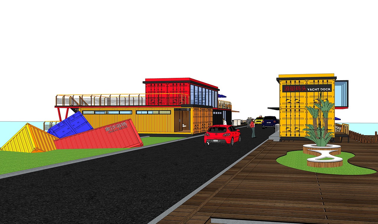 集装箱建筑SU模型下载（图ZMjYyMDU3MDQ4） - 建筑设计 - 站酷设计师素模网原创素材 - 站酷ZCOOL