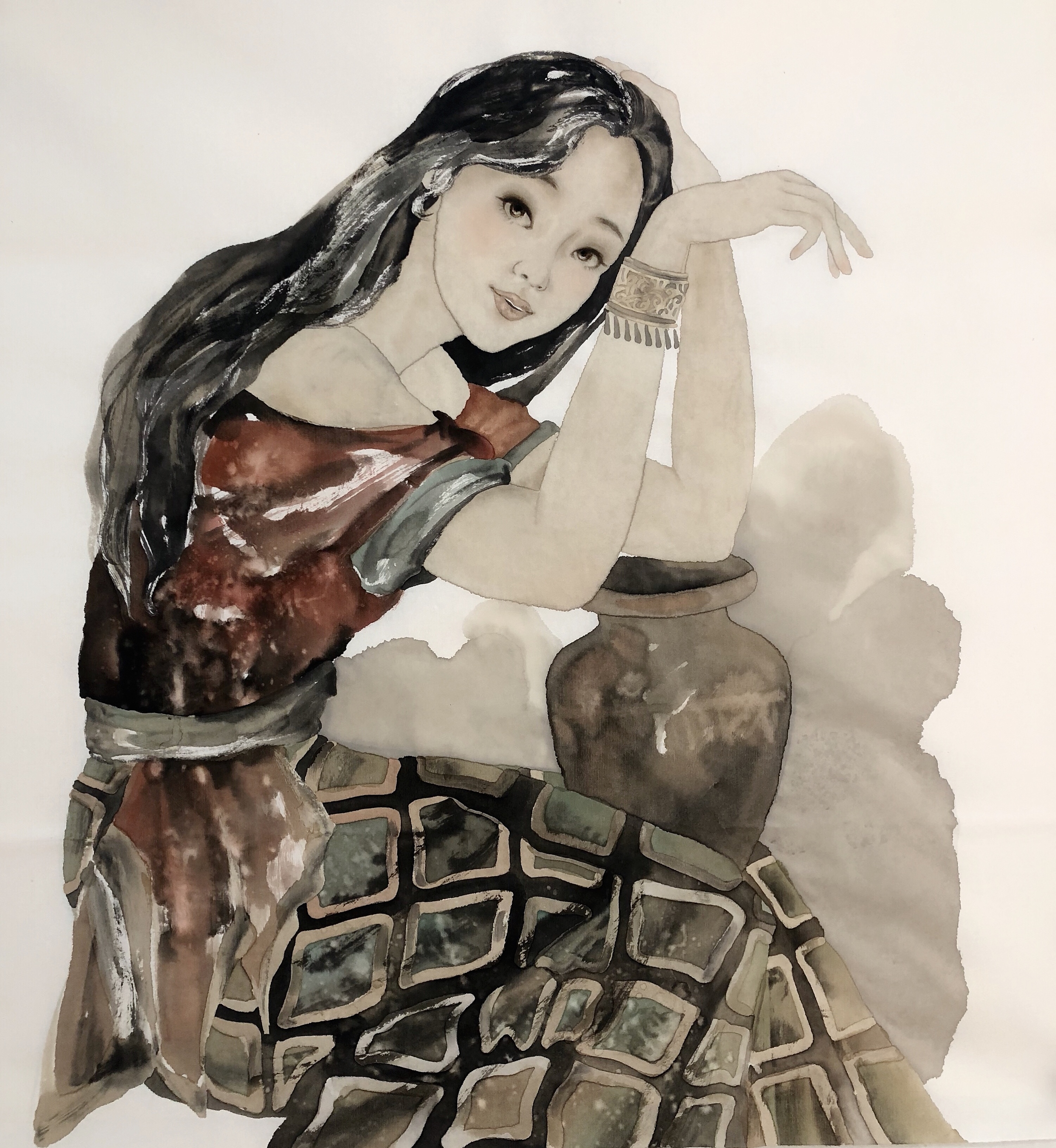 写生马来西亚女孩|纯艺术|国画|金格格金格格 - 原创作品 - 站酷