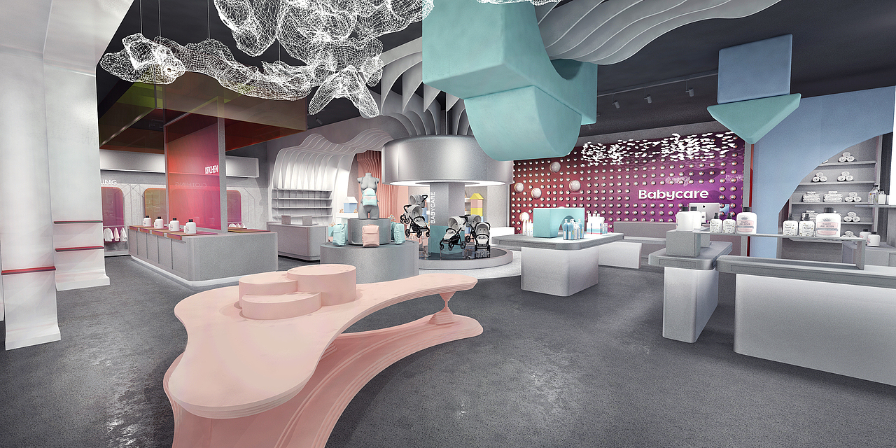 BABYCARE母婴店铺设计（图ZMjQ4MzU3NDMy） - 商业空间设计 - 站酷设计师南山设计工作室原创素材 - 站酷ZCOOL