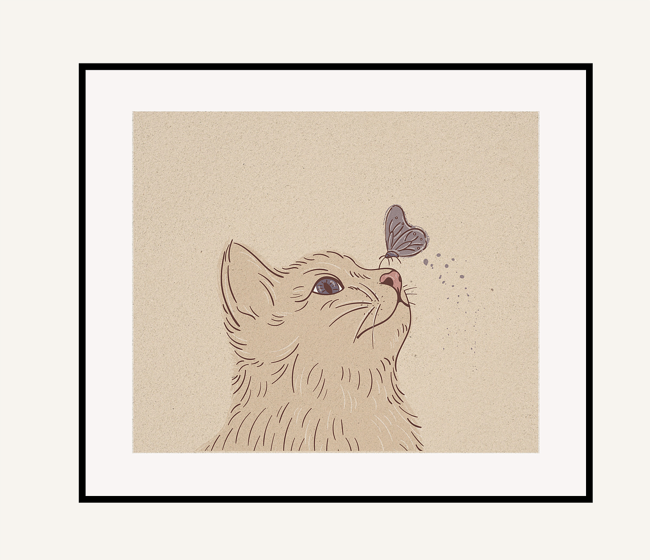 猫咪装饰画线稿