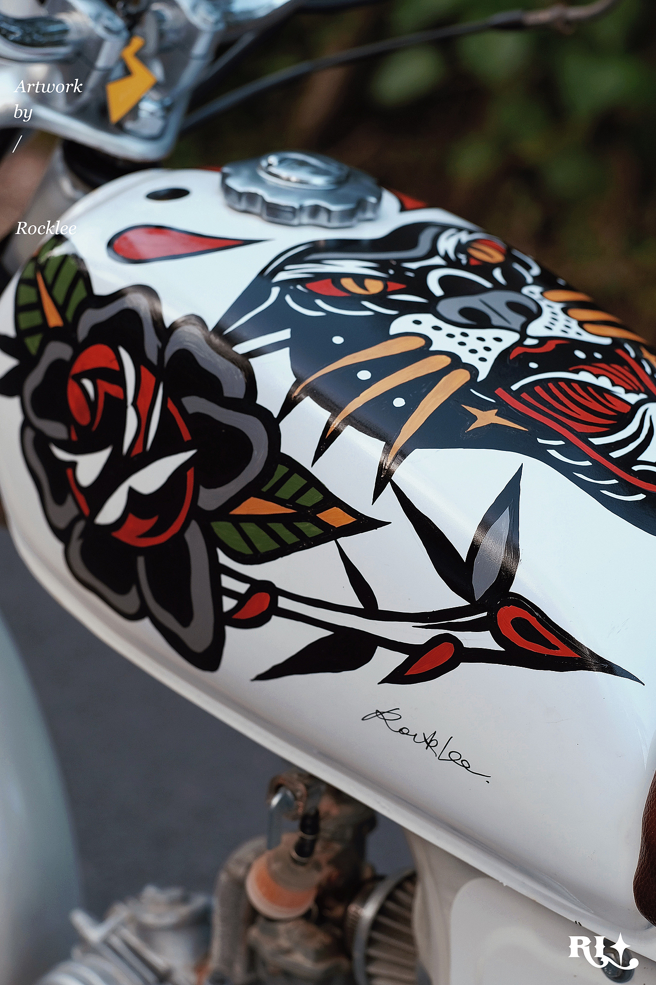 复古机车涂鸦|潮流插画