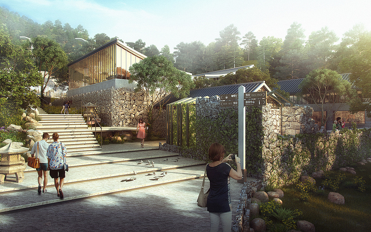 泰山之心野奢度假酒店建筑规划设计效果图