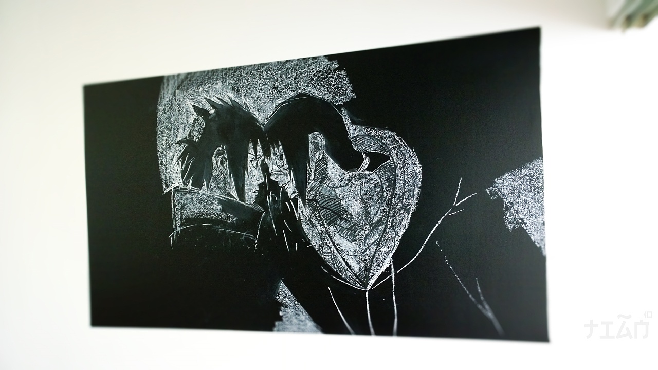 粉笔画——火影忍者 宇智波佐助uchiha sasuke&宇智波鼬uchiha itachi