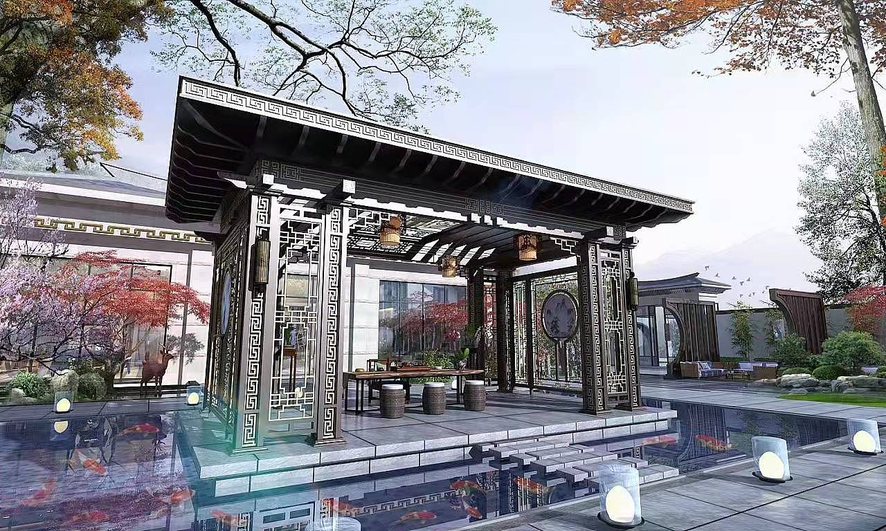 室外新中式庭院