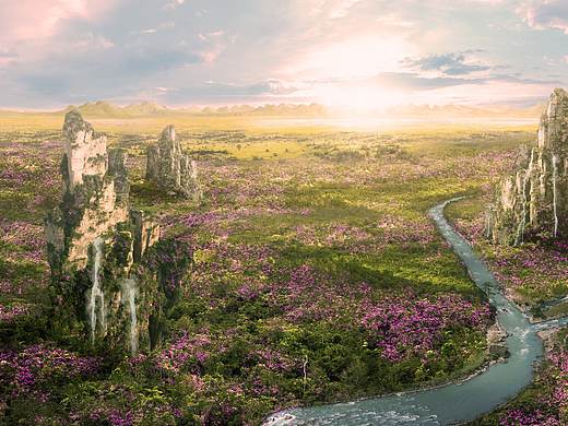 唐智临_matte painting_flower land