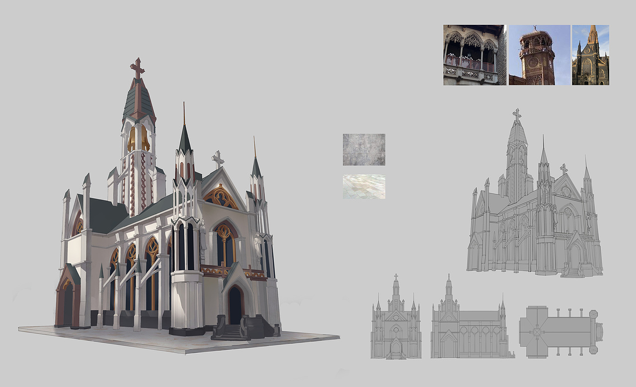 线稿,参考资料及三视图