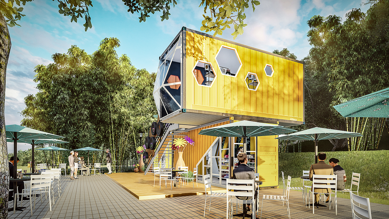 新农村集装箱驿站方案设计与表现