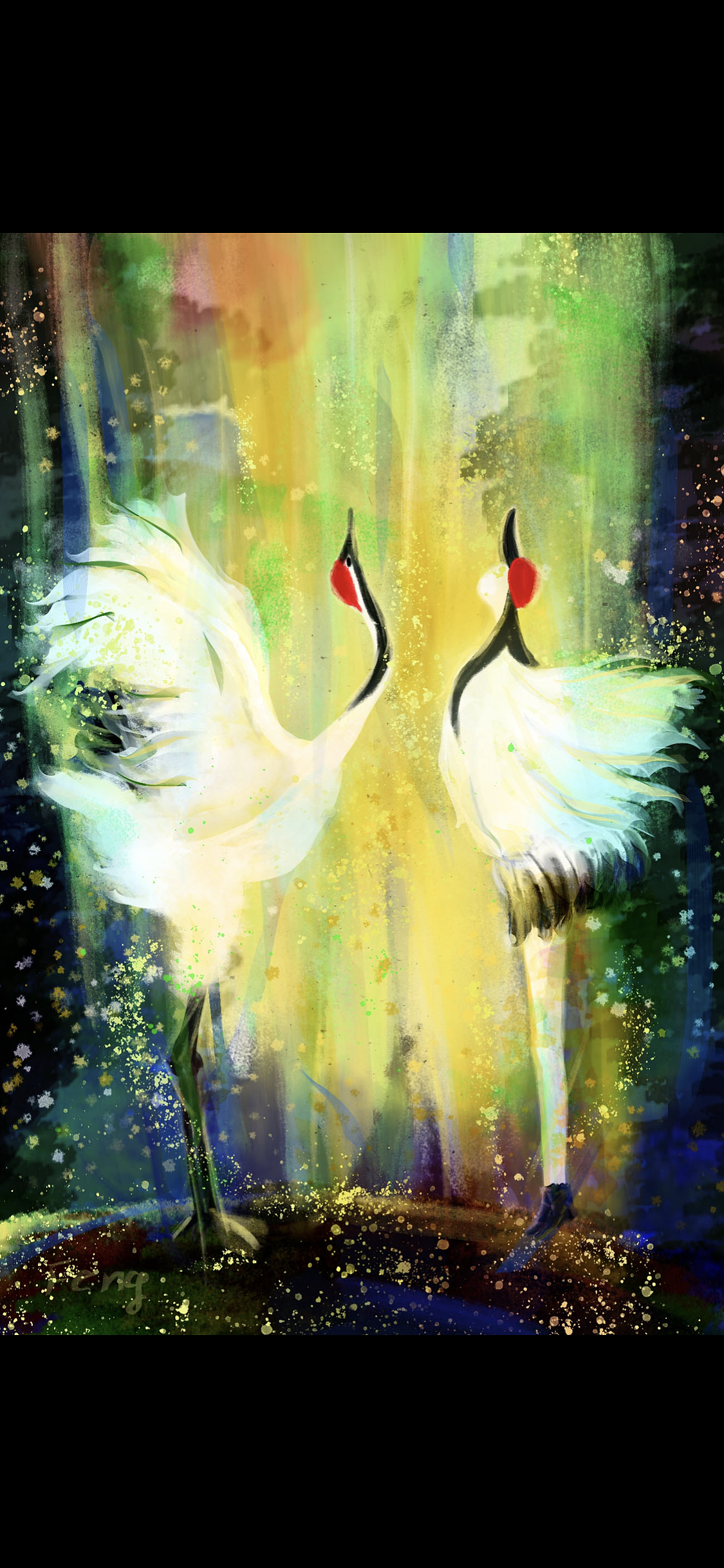 女孩与丹顶鹤（图ZMjA5NDY2ODYw） - 艺术插画 - 站酷设计师风小孩原创素材 - 站酷ZCOOL