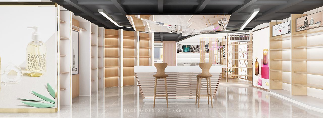 美购新汇展厅设计美容美发卖场设计效果图