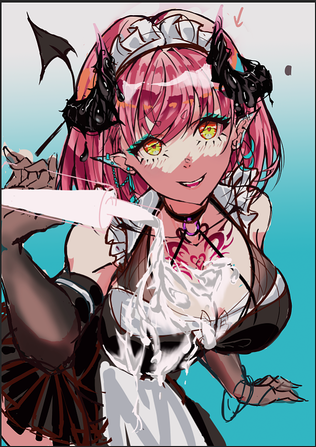 恶魔女仆（图ZMjc5NjI2MTQ0） - 艺术插画 - 站酷设计师大佬猫兔脑壳原创素材 - 站酷ZCOOL