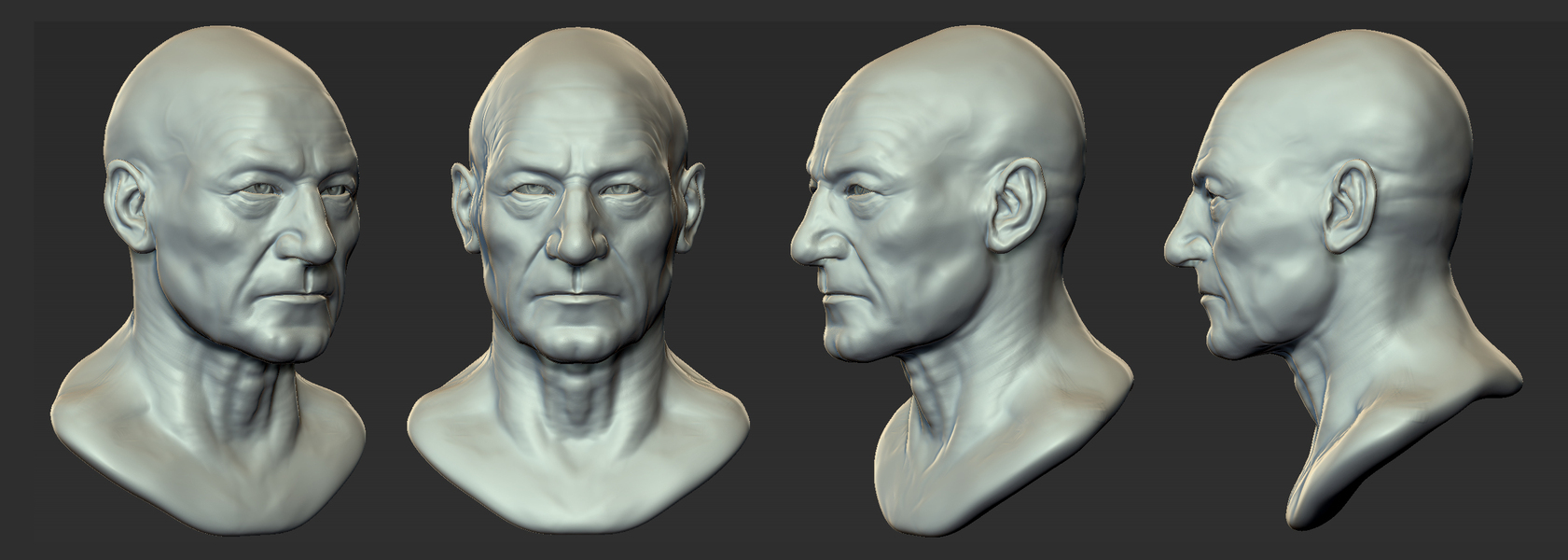 建模人头三视图