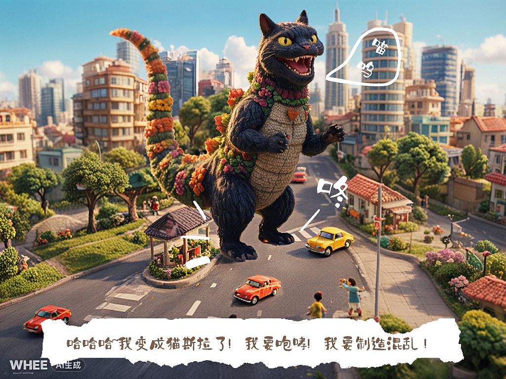 《猫斯拉的故事》（图ZMzY5NjU1Njgw） - AI作品 - 站酷设计师Z33463154原创素材 - 站酷ZCOOL