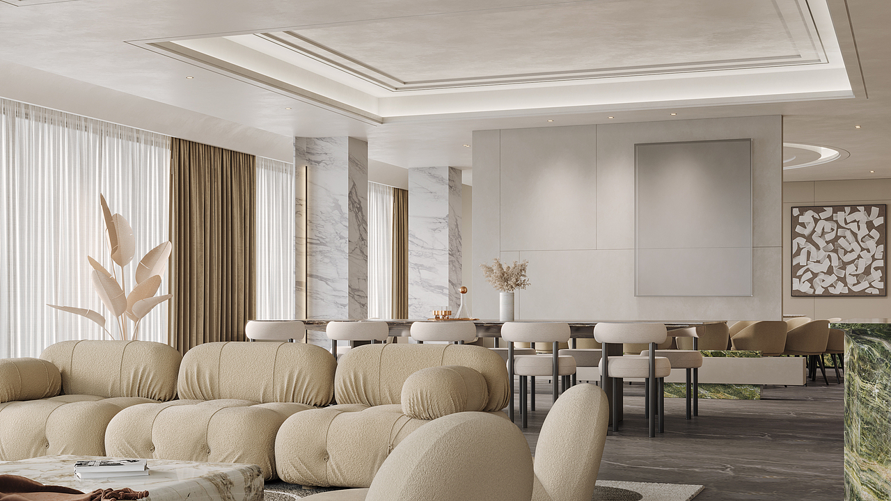 家装大平层奶油风