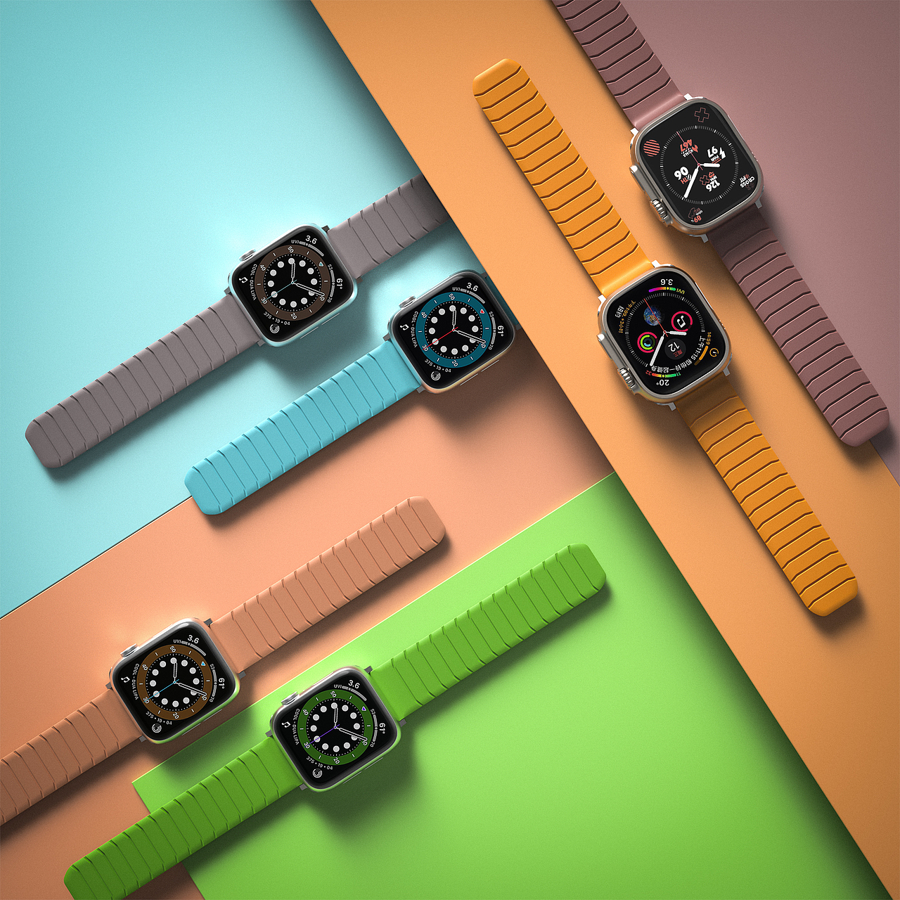 Apple Watch 硅胶磁吸表带