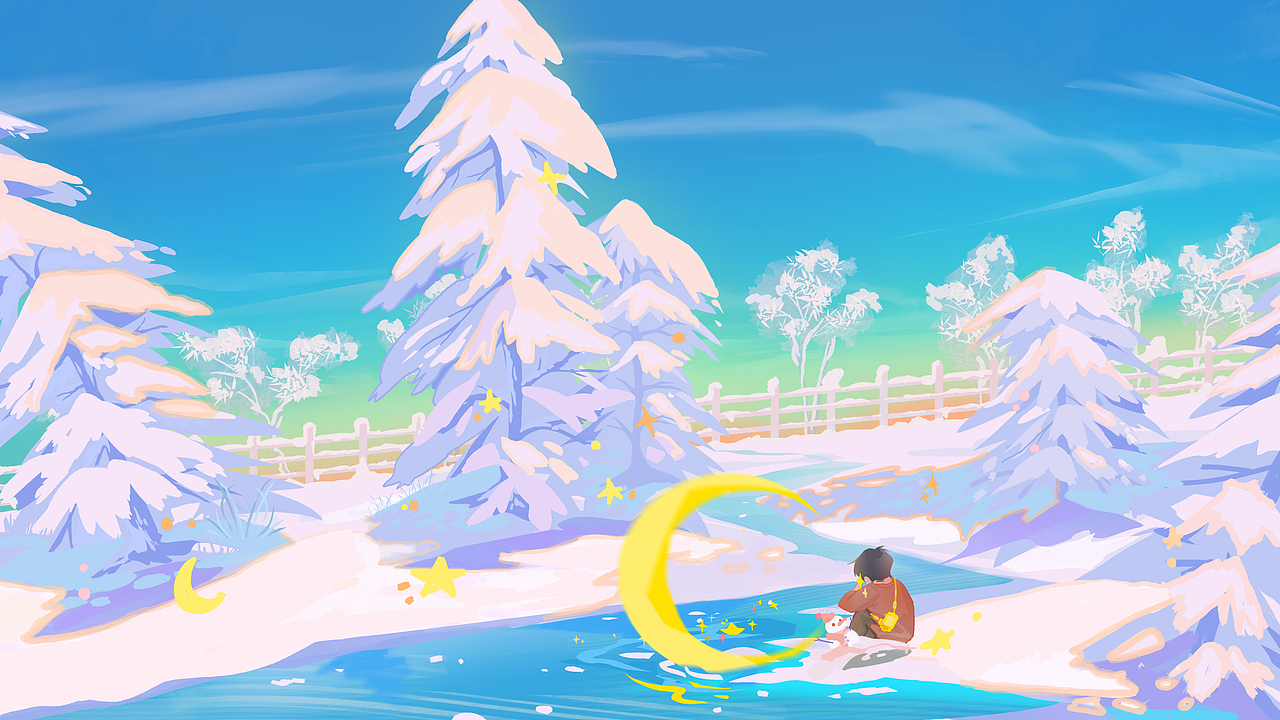 月亮和星星落下