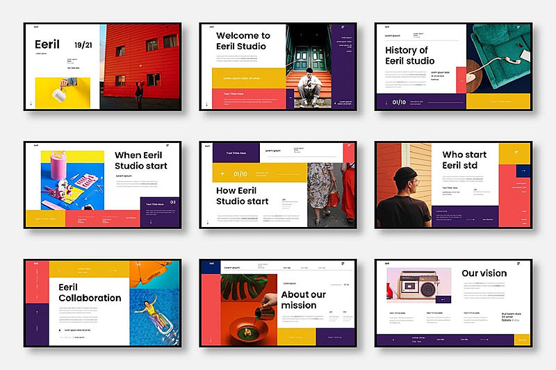 39页创意时尚精美产品展示摄影图片展示通用PPT模板