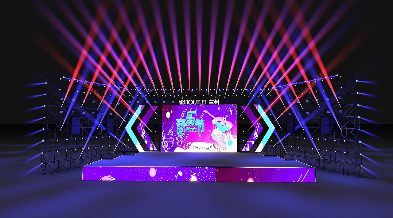 DJ舞台3D效果图