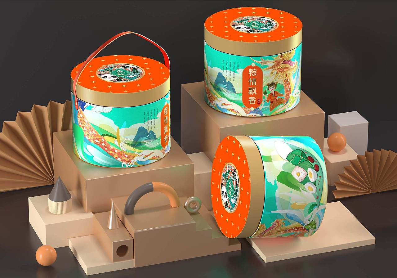 巨灵设计 x 颐瑞华诚 | 熊猫形象端午粽子礼盒