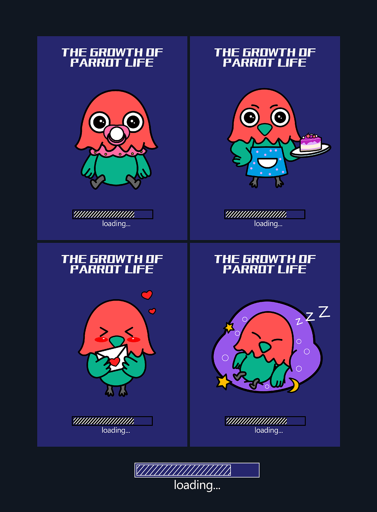 猿与鹦鹉ip形象设计（图ZMzEwOTgzNDIw） - 商业插画 - 站酷设计师是子不语原创素材 - 站酷ZCOOL