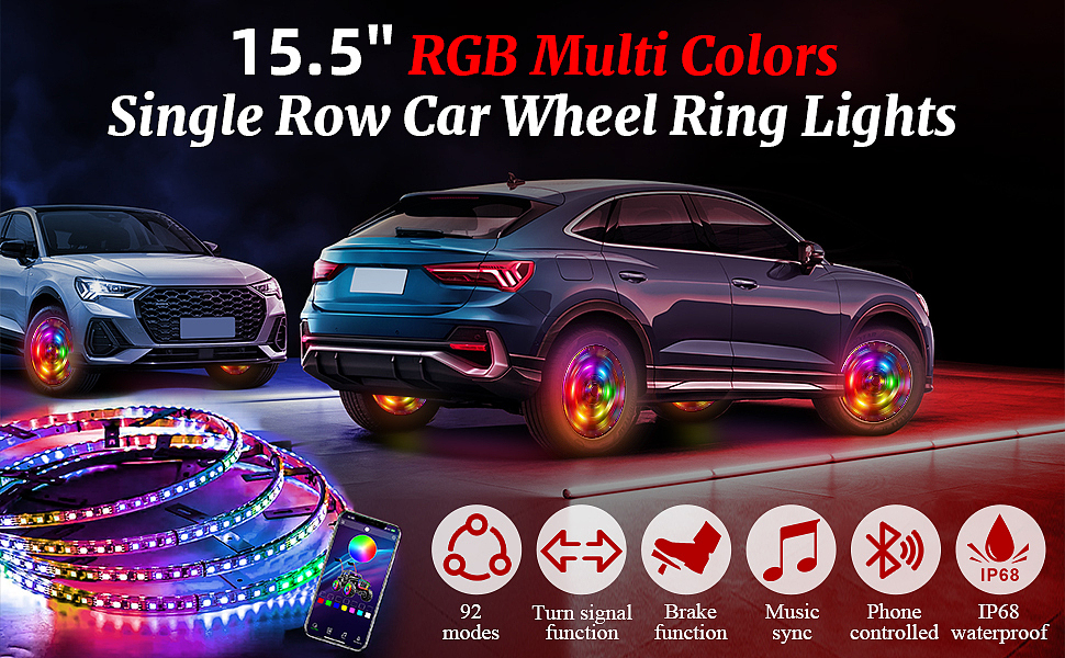 亚马逊LED彩色车轮毂灯A+