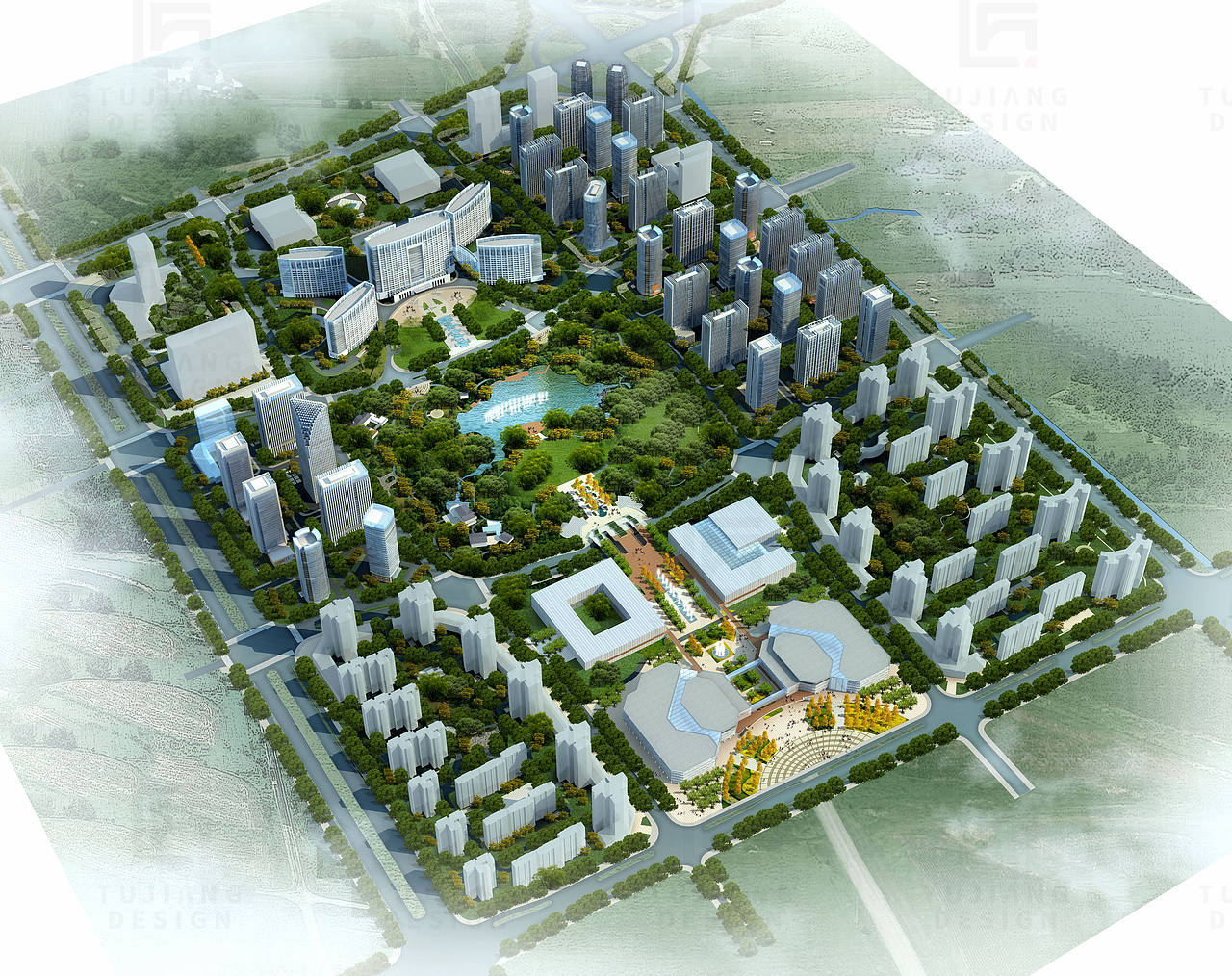 室外效果图——鸟瞰图（图ZMzE3OTI0NDM2） - 建筑设计 - 站酷设计师甜甜设计2原创素材 - 站酷ZCOOL