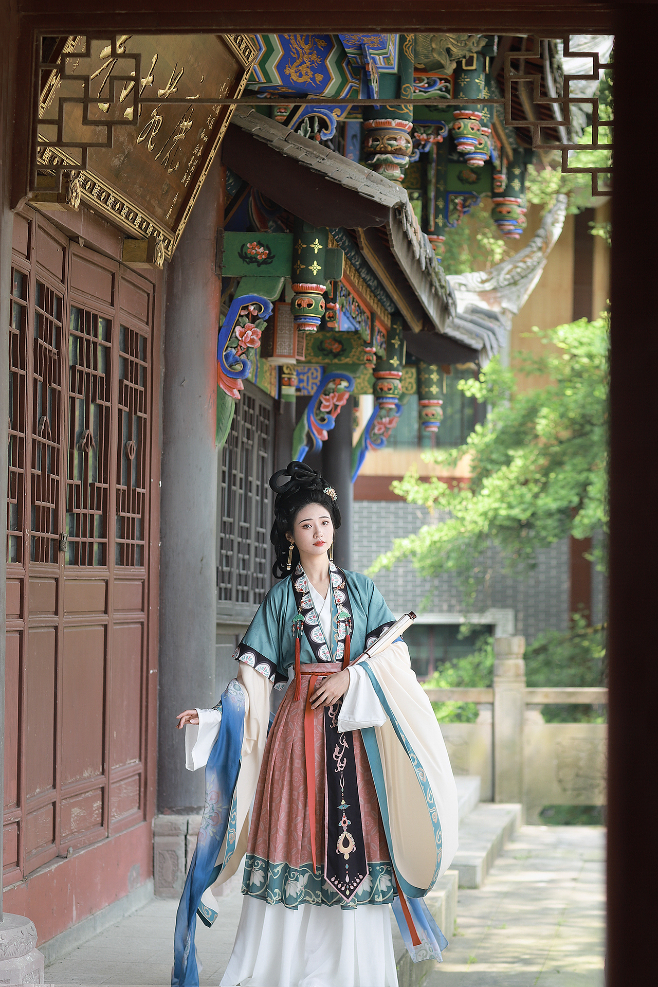 青城山寺庙复原神仙图汉服写真