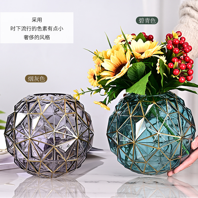 描金玻璃花瓶拍摄主图设计详情设计