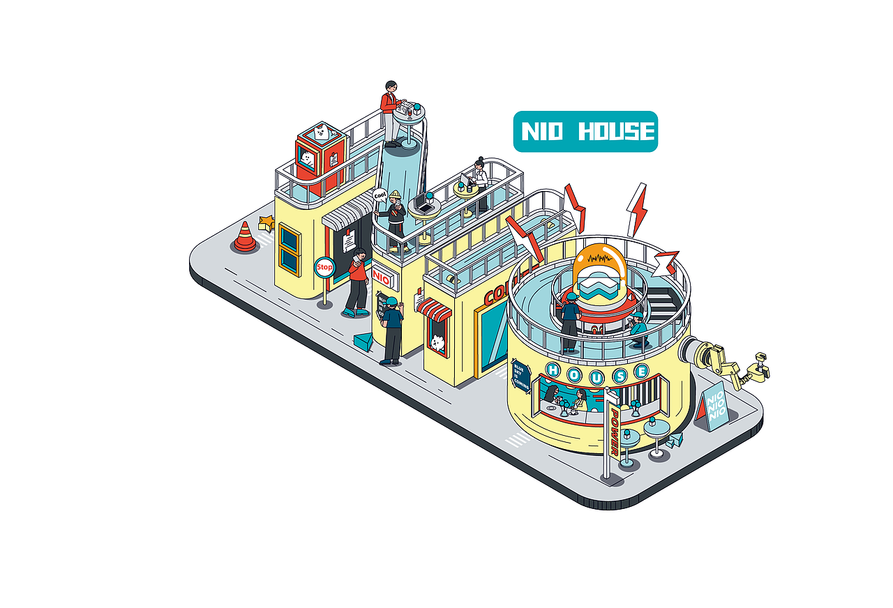 蔚来澳门彩绘换电站 — 我和我的澳门1999（图ZMzUzOTI3MDU2） - 商业插画 - 站酷设计师花花_Sweety原创素材 - 站酷ZCOOL