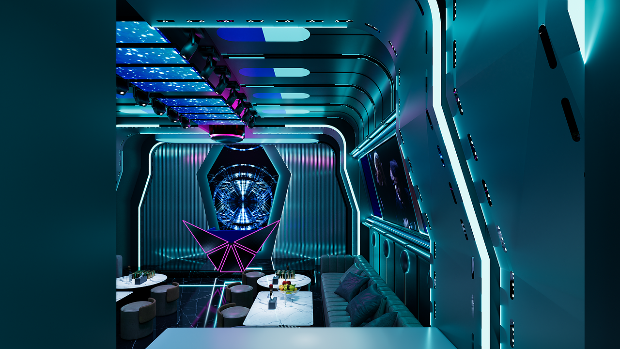 SU+Enscape娱乐空间设计渲染-party K