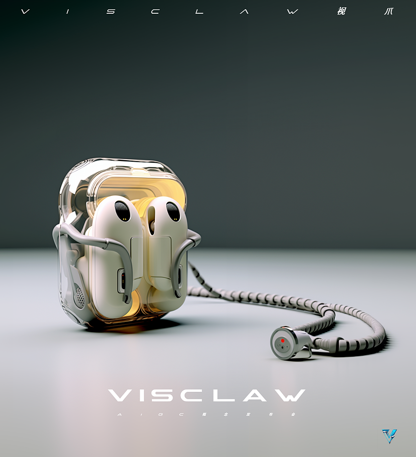 AI 创作_ 耳机壳 _ 工业风格 