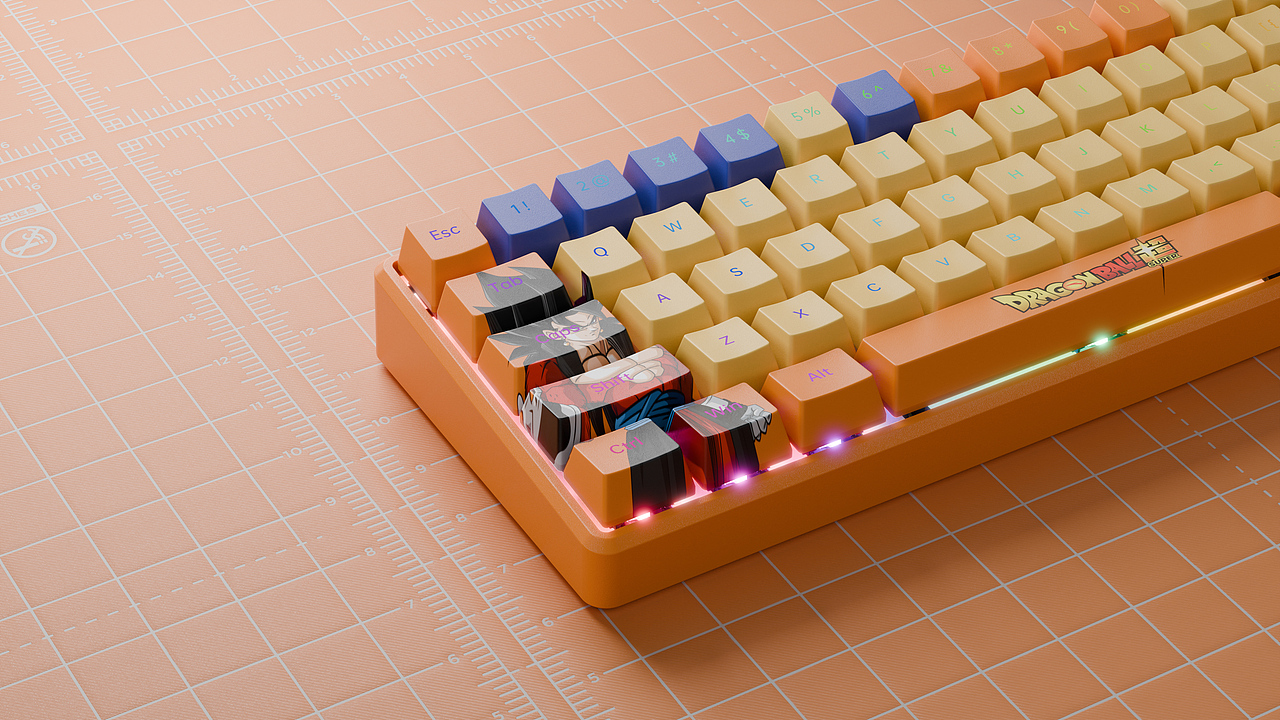 龙珠主题键盘渲染-blender