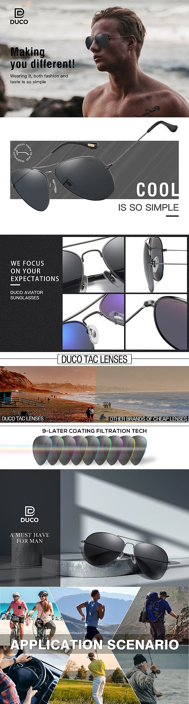 亚马逊太阳镜相关详情页A+