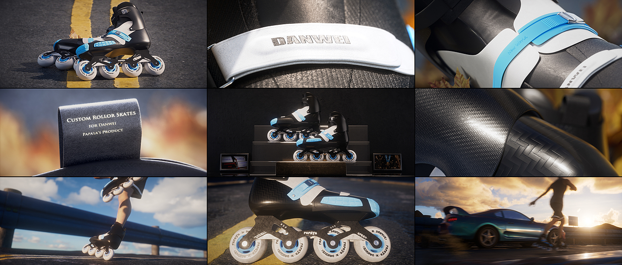 自由式轮滑——花式刹停轮滑鞋（图ZMzQ3NzEzMzY0） - 鞋履设计 - 站酷设计师Elementalspirit原创素材 - 站酷ZCOOL