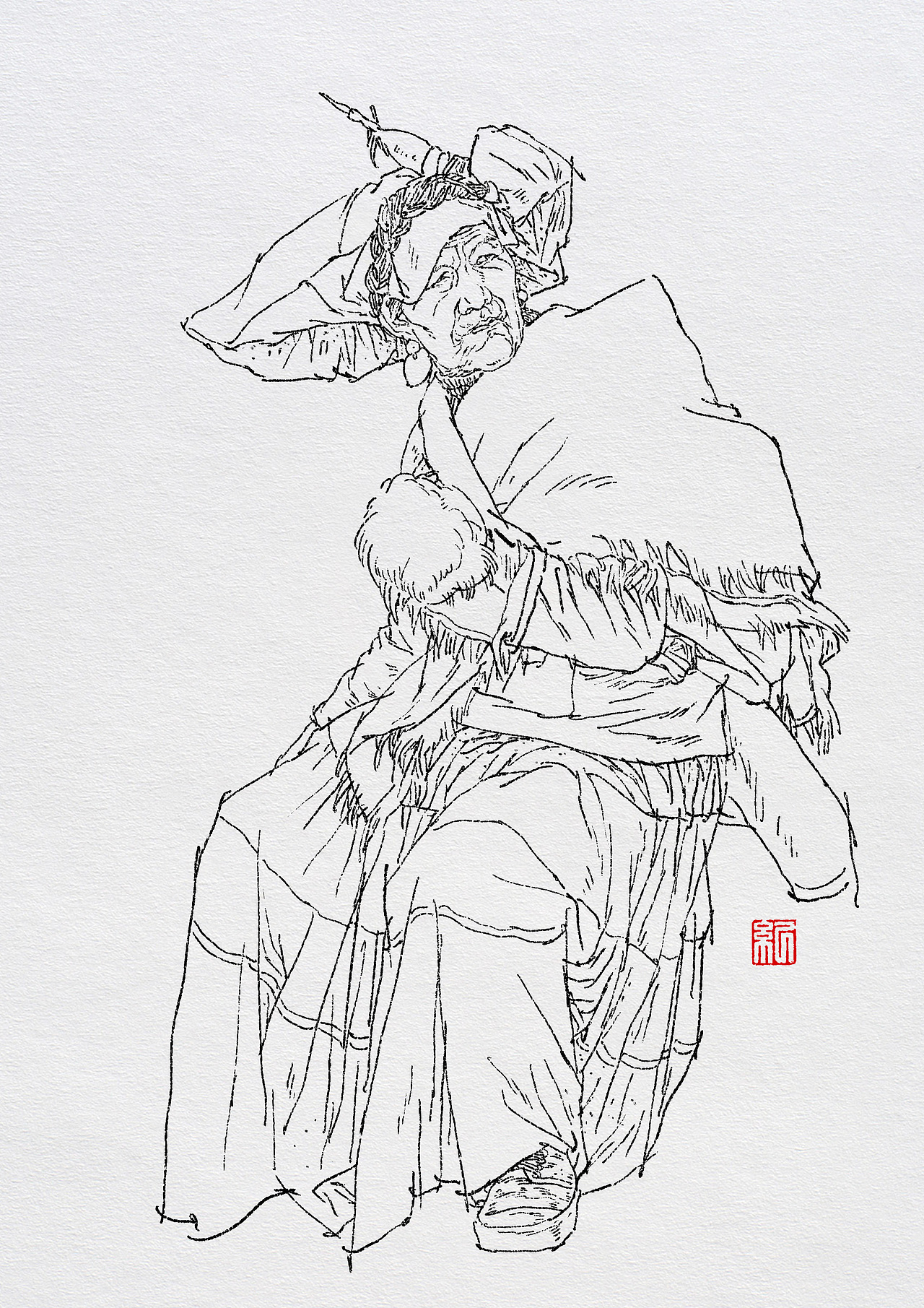 纪保超人物线描（图ZMzE3ODIxMjA0） - 绘画 - 站酷设计师纪保超原创素材 - 站酷ZCOOL