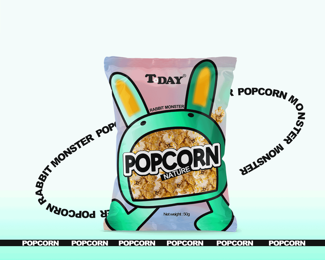 零食包装 Rabbit Monster POPCORN_插画师Arabus-站酷ZCOOL
