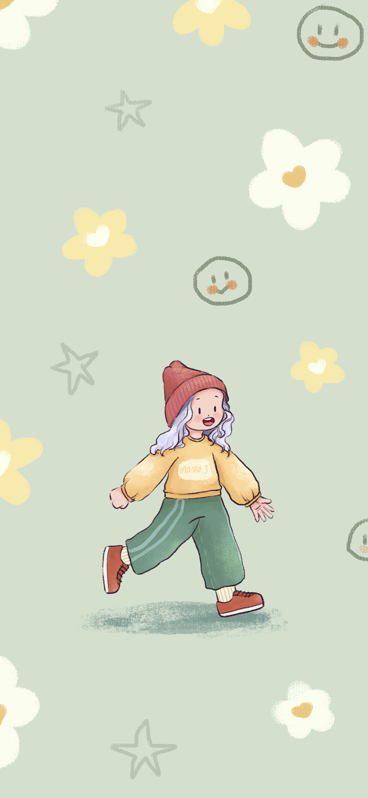 人物插画合集 | 奔波忙碌的可爱女孩子