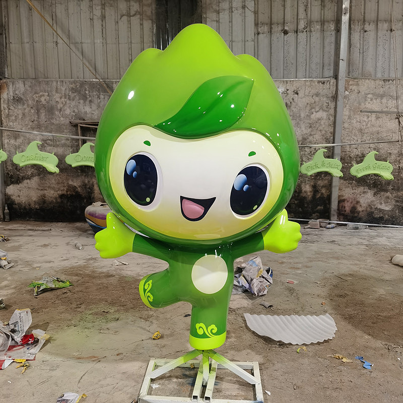 青山绿水形象代言吉祥物人偶玻璃钢雕塑定制IP卡通模型