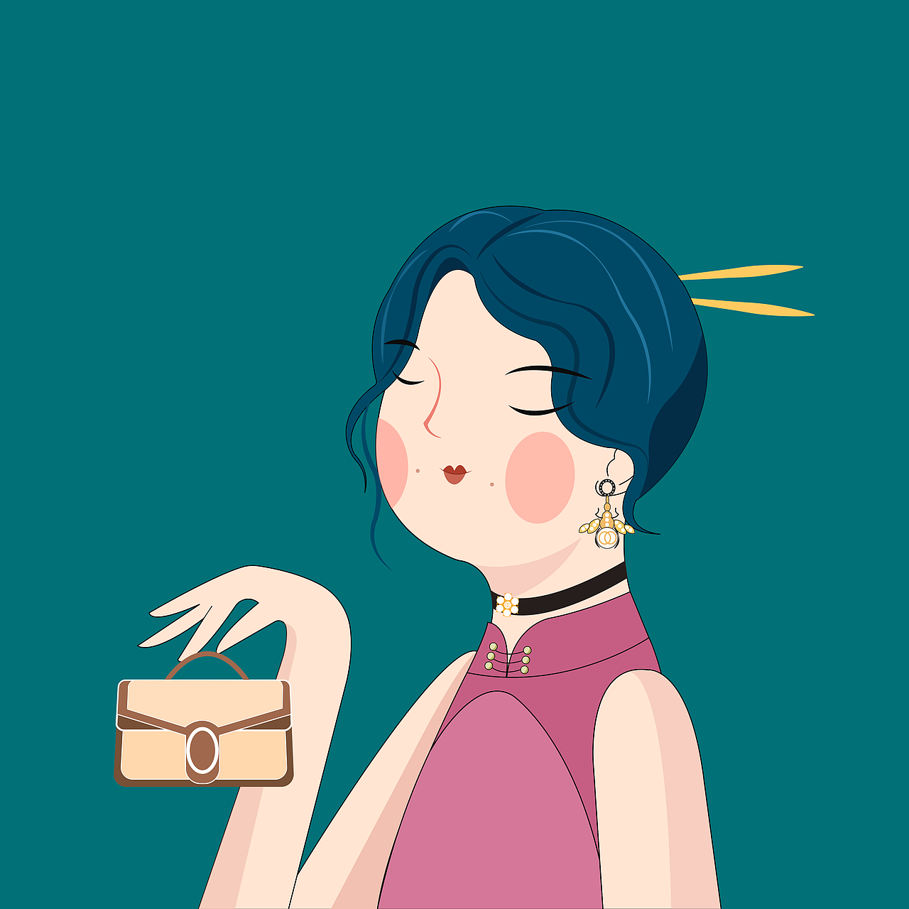 民国少女NFT（图ZMzAyNTY3MzYw） - 创作习作 - 站酷设计师爱谷穗的猫原创素材 - 站酷ZCOOL