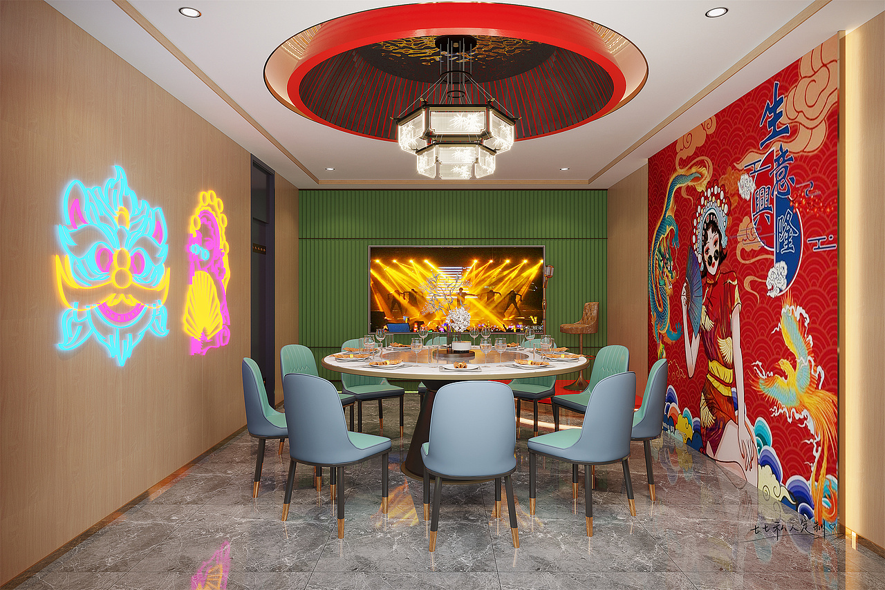 酷炫国潮风烧烤店!