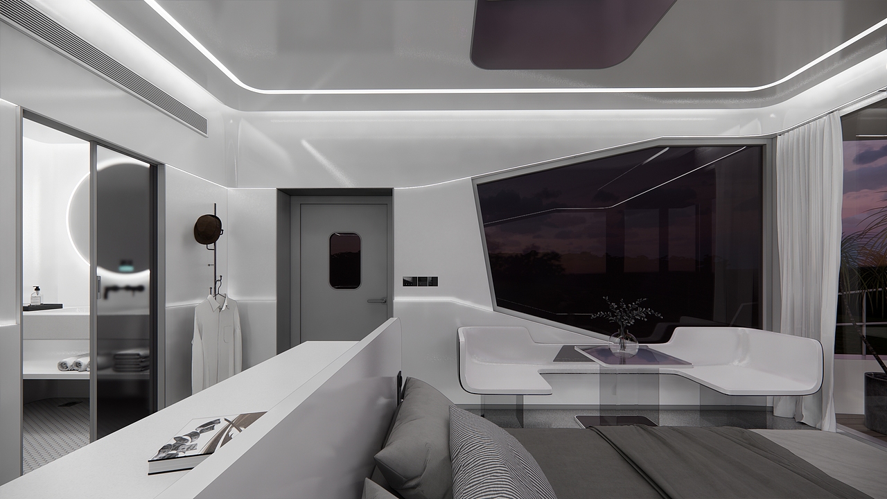 太空舱移动建筑酒店——室内方案设计