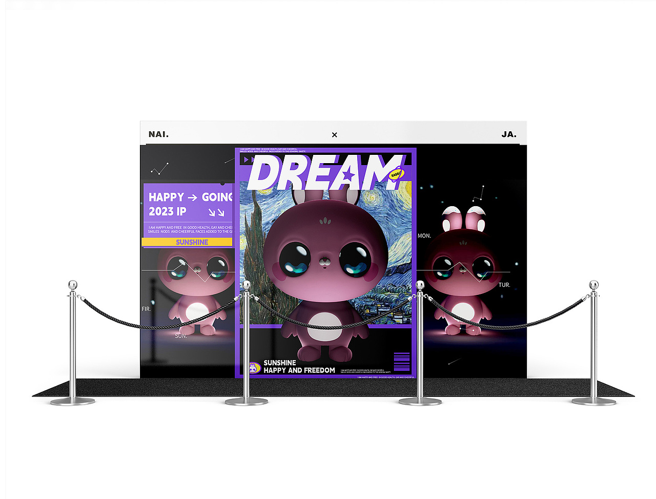 兔年吉祥物卡通形象设计 开心兔