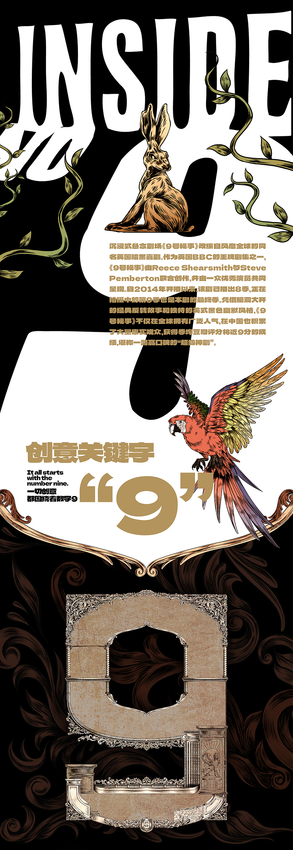 英剧《9号秘事》沉浸式悬念剧场主视觉海报（图ZMzcwMDk4NjQ0） - 商业插画 - 站酷设计师FD粪豆原创素材 - 站酷ZCOOL