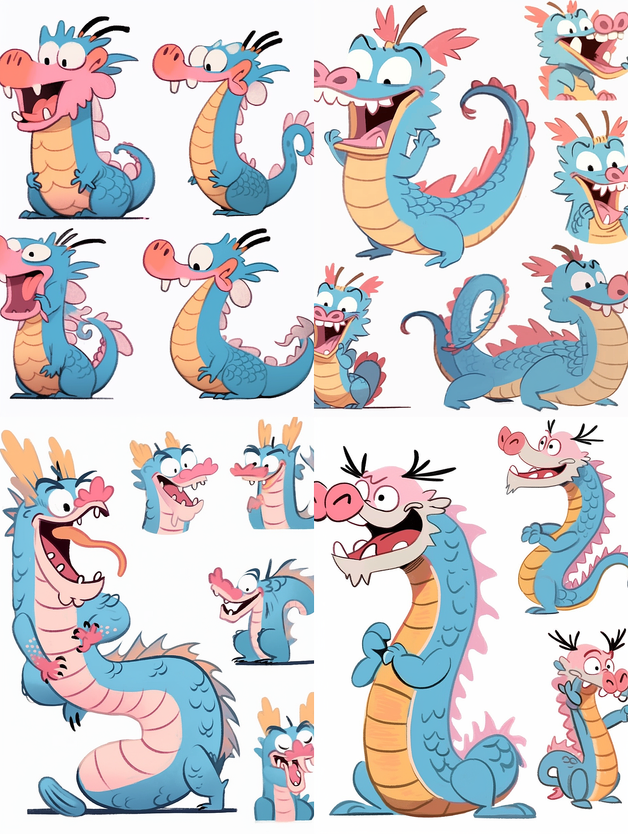龙卡通可爱龙生肖插画表情包形象设计吉祥物（图ZMzQzNzkwMTc2） - 商业插画 - 站酷设计师画画的小可原创素材 - 站酷ZCOOL