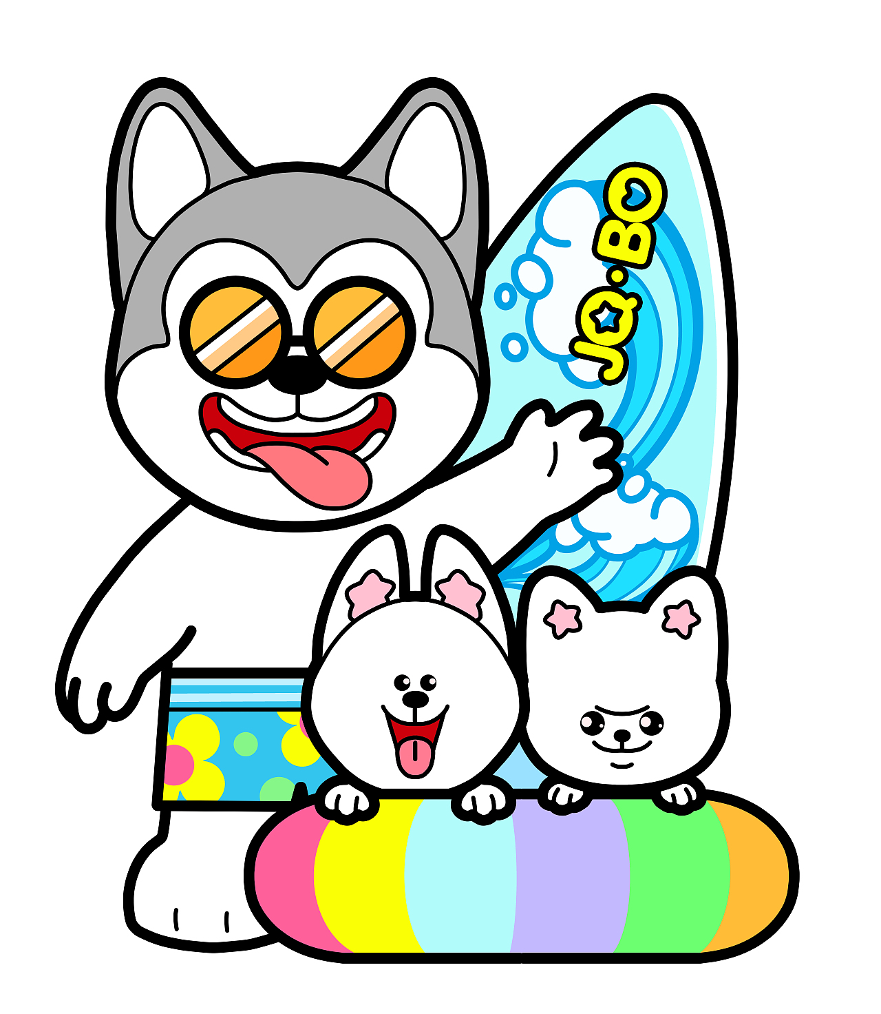 基Q与布O：夏天一起去漂流，冲浪，潜水吧！（图ZMzM5NjAxMDEy） - 商业插画 - 站酷设计师基Q与布O原创素材 - 站酷ZCOOL