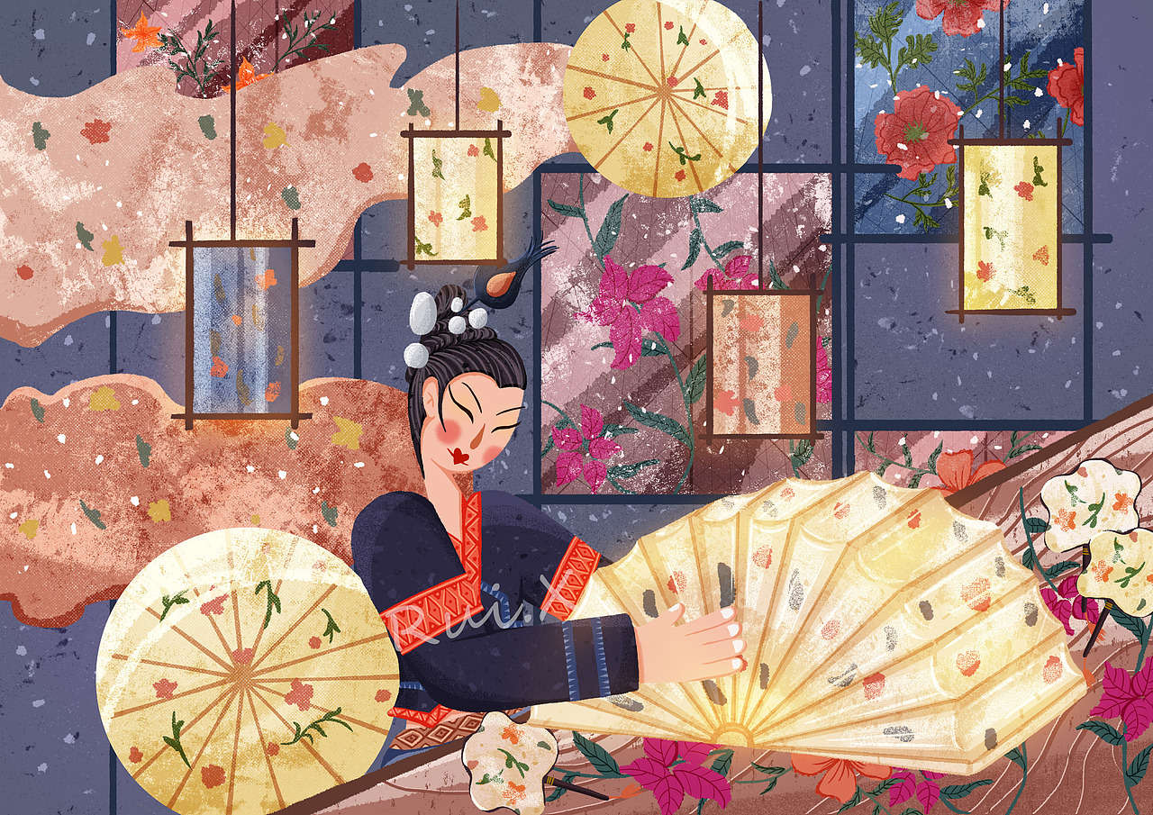 西双版纳非遗插画