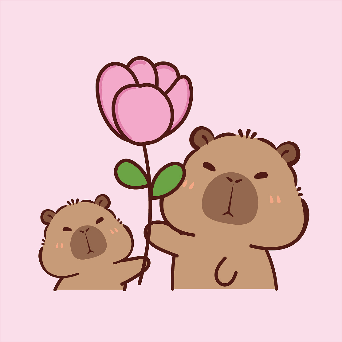 卡皮巴拉插画图片节日快乐母亲节快乐送你一朵小红花（图ZMzY5MTU5MzY4） - 商业插画 - 站酷设计师阿茹生肖IP原创素材 - 站酷ZCOOL