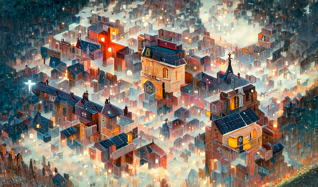 AI绘画档案馆｜万家灯火•一（图ZMzE3MzQwMzUy） - AI作品 - 站酷设计师PPP的杂货铺原创素材 - 站酷ZCOOL