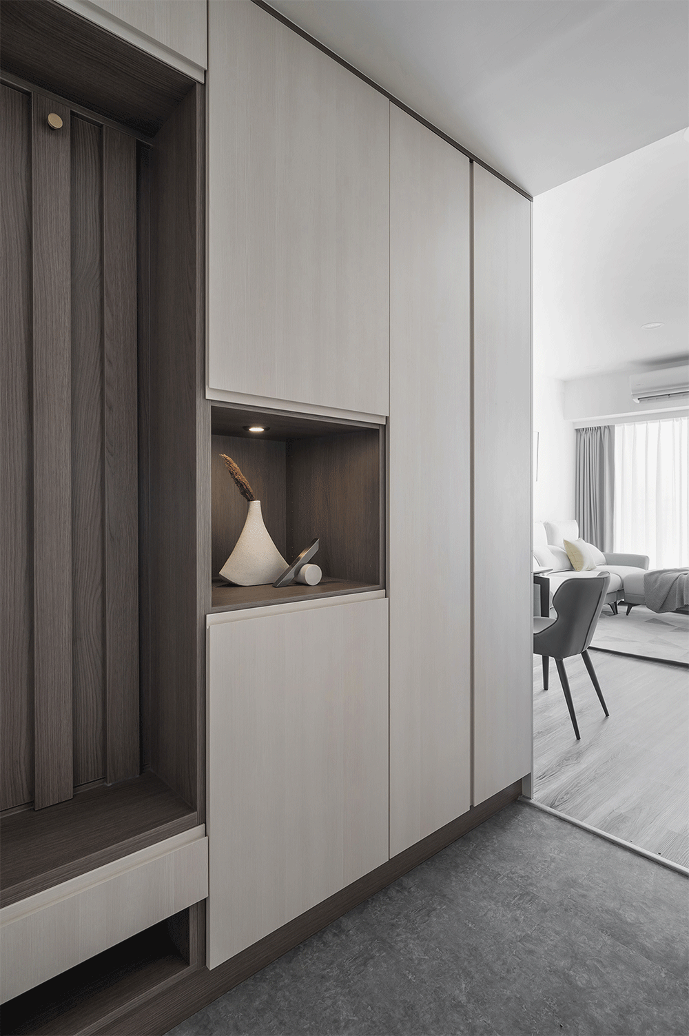 家装设计案例鉴赏——镌刻永恒,现代风微侘寂感住所