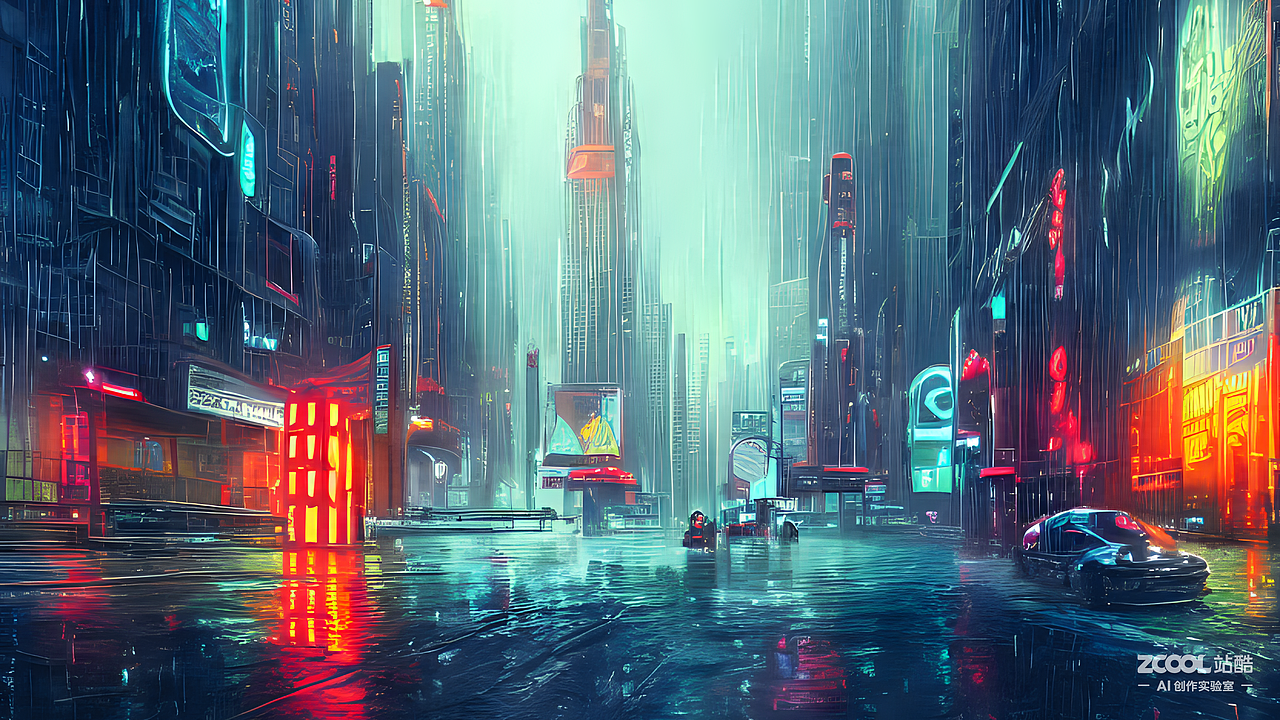 #AI创作实验室#城市,2077,霓虹灯